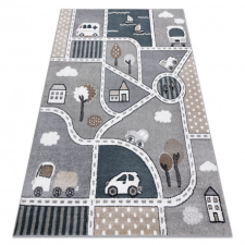 Szőnyeg FUN Strade gyerekeknek, utca, város szürke 180x270 cm lakástextília