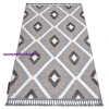  Szőnyeg MAROC P651 Gyémánt szürke / fehér Rojt Berber shaggy 200x290 cm