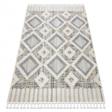 Szőnyeg SEVILLA Y523C gyémánt szürke / sárga ehér Rojt Berber shaggy 140x190 cm lakástextília