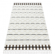 Szőnyeg SEVILLA Y611A gyémánt barna / fehér Rojt Berber shaggy 200x290 cm lakástextília