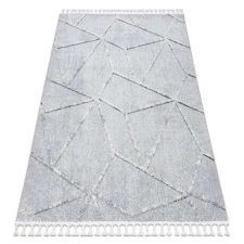 Szőnyeg SEVILLA Z791C mozaik szürke / csík fehér Rojt Berber shaggy 120x170 cm lakástextília