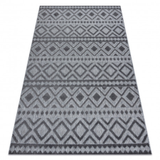 Szőnyeg Structural SOLE D3852 Boho gyémánt lapos szövött szürke 80x150 cm lakástextília