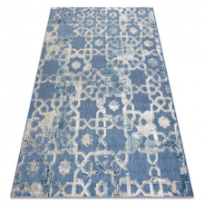 Szőnyeg Structural SOLE D3881 Dísz lapos szövött kék / bézs 80x250 cm lakástextília