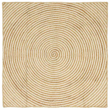  Szőnyeg Természetes és Fehér 160 x 160 cm Juta lakástextília