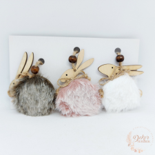  Szőrös akasztós nyuszi dekorációs kellék