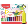  Szövegkiemelő készlet, 1-5 mm, MAPED "Fluo Peps Assorted", 12 különböző szín