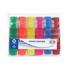 Szövegkiemelő lapos testű készlet, Bluering® 6 klf. szín filctoll, marker