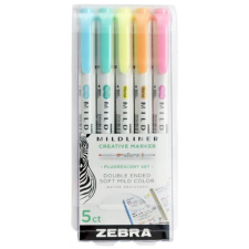  Szövegkiemelő Zebra Mildliner Highlighter Fluorescent 5-ös készlet filctoll, marker