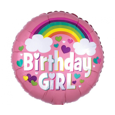 Születésnap Birthday Girl Rainbow fólia lufi 46 cm party kellék