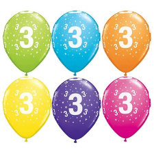 Születésnap Happy Birthday 3 Tropical Mix léggömb, lufi 6 db-os 28cm party kellék