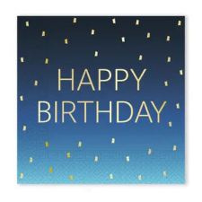 Születésnap Happy Birthday Golden Blue szalvéta 20 db-os 33x33 cm FSC party kellék