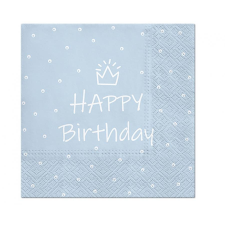 Születésnap Happy Birthday Light Blue szalvéta 20 db-os 33x33 cm party kellék