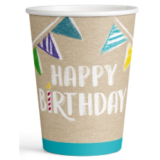 Születésnap Happy Birthday papír pohár 8 db-os 250 ml party kellék