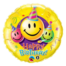 Születésnap Happy Birthday Smiles fólia lufi 46 cm party kellék