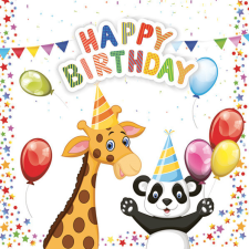 Születésnap Happy Birthday Star szalvéta 20 db-os 33x33 cm party kellék