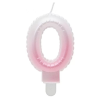 Születésnap White-Pink Ombre, Fehér-Rózsaszín számgyertya, tortagyertya 0-ás