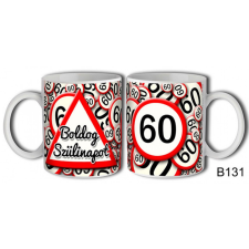 Születésnapi bögre, 60-as sebességkorlátozó születésnapi bögre, születésnapi ajándék bögrék, csészék