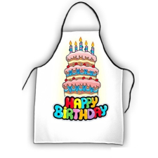 Születésnapi kötény, Happy Birthday, torta ajándéktárgy