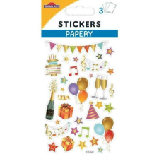 Születésnapos - ünneplés papír matrica - 16x7,5 cm - 3 ív matrica