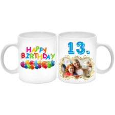  Szülinapi kétoldalas mintás bögre, 1 db, egyedi fényképpel-felirattal (2) bögrék, csészék