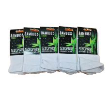 SZUNTEX bambusz gumi nélküli zokni fehér színben 5 PÁR 39-40 női zokni