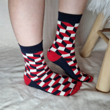 Szuntex zokni SZUNTEX 3D mintás-színes NORMÁL szárú ZOKNI Piros, 35-38 női zokni