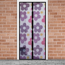 Szúnyogháló függöny ajtóra - mágneses - 100 x 210 cm - színes virágos szúnyogháló