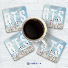 Szupicuccok BTS világos poháralátét szett (4db) ajándéktárgy
