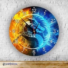 Szupicuccok Mortal Kombat logó kör alakú üveg falióra falióra