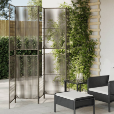  Szürke 5-paneles polyrattan térelválasztó bútor