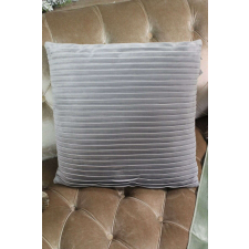Szürke bársony csíkos dekor párna 45cm lakástextília