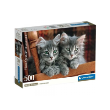 Szürke cicák 500 db-os HQC kompakt puzzle - Clementoni puzzle, kirakós