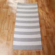  Szürke-fehér rongyszőnyeg 70×150 cm lakástextília