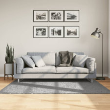  Szürke hosszú szálú bozontos modern szőnyeg 120 x 170 cm lakástextília