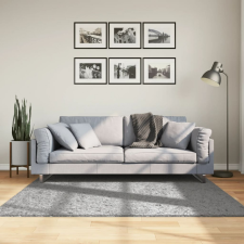  Szürke hosszú szálú bozontos modern szőnyeg 160 x 160 cm lakástextília