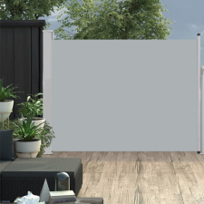 Szürke kihúzható oldalsó teraszi napellenző 140 x 500 cm kerti bútor