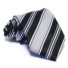  Szürke nyakkendő - fekete-ezüst csíkos nyakkendő