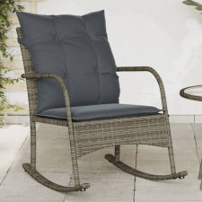  szürke polyrattan kerti hintaszék párnával kerti bútor