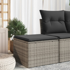 szürke polyrattan kerti szék párnával 55 x 55 x 37 cm kerti bútor