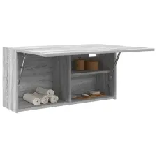  Szürke sonoma szerelt fa fali fürdőszobaszekrény 80x25x40 cm fürdőszoba bútor