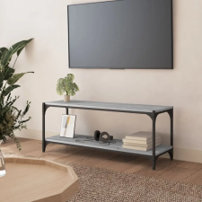  Szürke sonoma színű szerelt fa és acél TV-szekrény 100x33x41 cm bútor