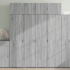  Szürke sonoma színű szerelt fa tárolószekrény 80x42,5x225 cm bútor