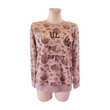 Szürke virágmintás női sport pulóver (méret: M) női pulóver, kardigán