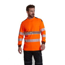 T185 Portwest PW3 Jól láthatósági póló - hosszú ujjú (narancs/fekete) láthatósági ruházat