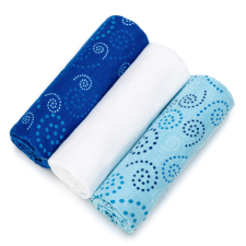 T-tomi prémium minőségű BIO bambusz textil pelenka, Kék spirálok, 3db mosható pelenka