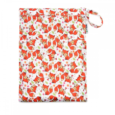 T-tomi vízálló PUL pelenkatároló zsák két zsebbel, Rókák mosható pelenka