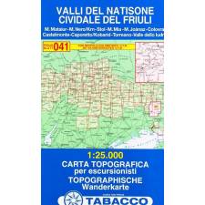Tabacco 041. Valli del Natisone - Cividale del Friuli turista térkép Tabacco 1: 25 000 térkép