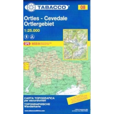Tabacco 08. Gruppo Ortles - Cevedale, Ortlergruppe turista térkép Tabacco 1: 25 000 térkép