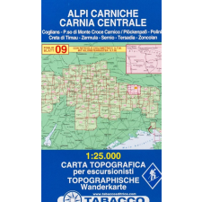 Tabacco 09. Alpi Carniche - Coglians - Sernio, Karnische Alpen turista térkép Tabacco 1: 25 000 térkép