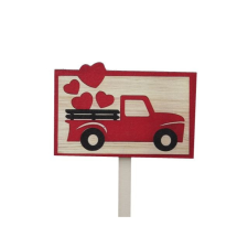  Tábla autóval, szívvel, betûzõs 10,5x7 cm S/8 dekorációs kellék